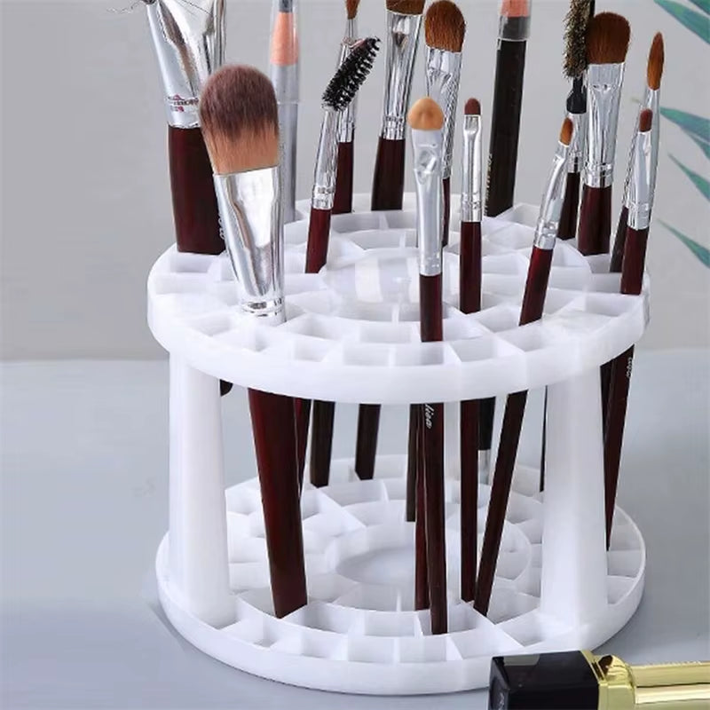 Cosmetic Make-Up Brush Storage Holder Multi Hole Pen Insert round Brushes Organizer Compartment Large-Capacity Make up Tools