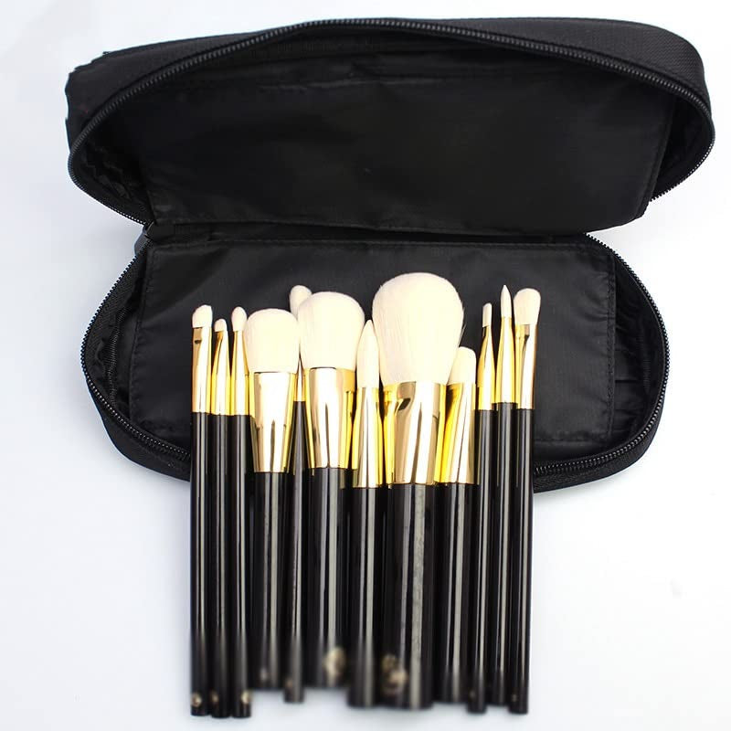 Professional 12Pcs Makeup Goat Hair Brush Set Make up Brushes with Bag Make up Brush Tools Kit