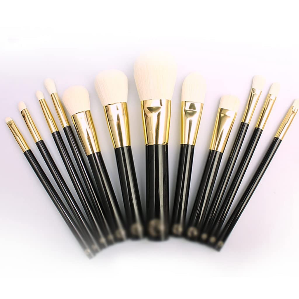 Professional 12Pcs Makeup Goat Hair Brush Set Make up Brushes with Bag Make up Brush Tools Kit