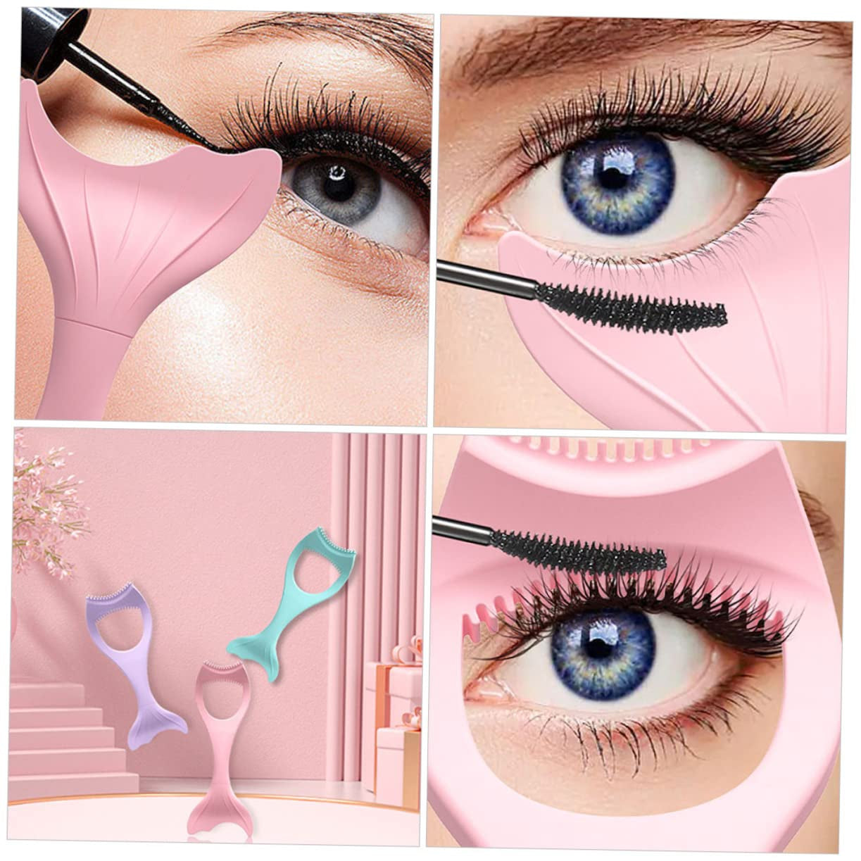 2Pcs Mascara Brush Makeup Silicone Eyeliner Silicone Make up Tools Eyeliner Aid Silicone Eye Make up Tools Eye Makeup Tool Eyeliner Make up Eyeliner Stencils